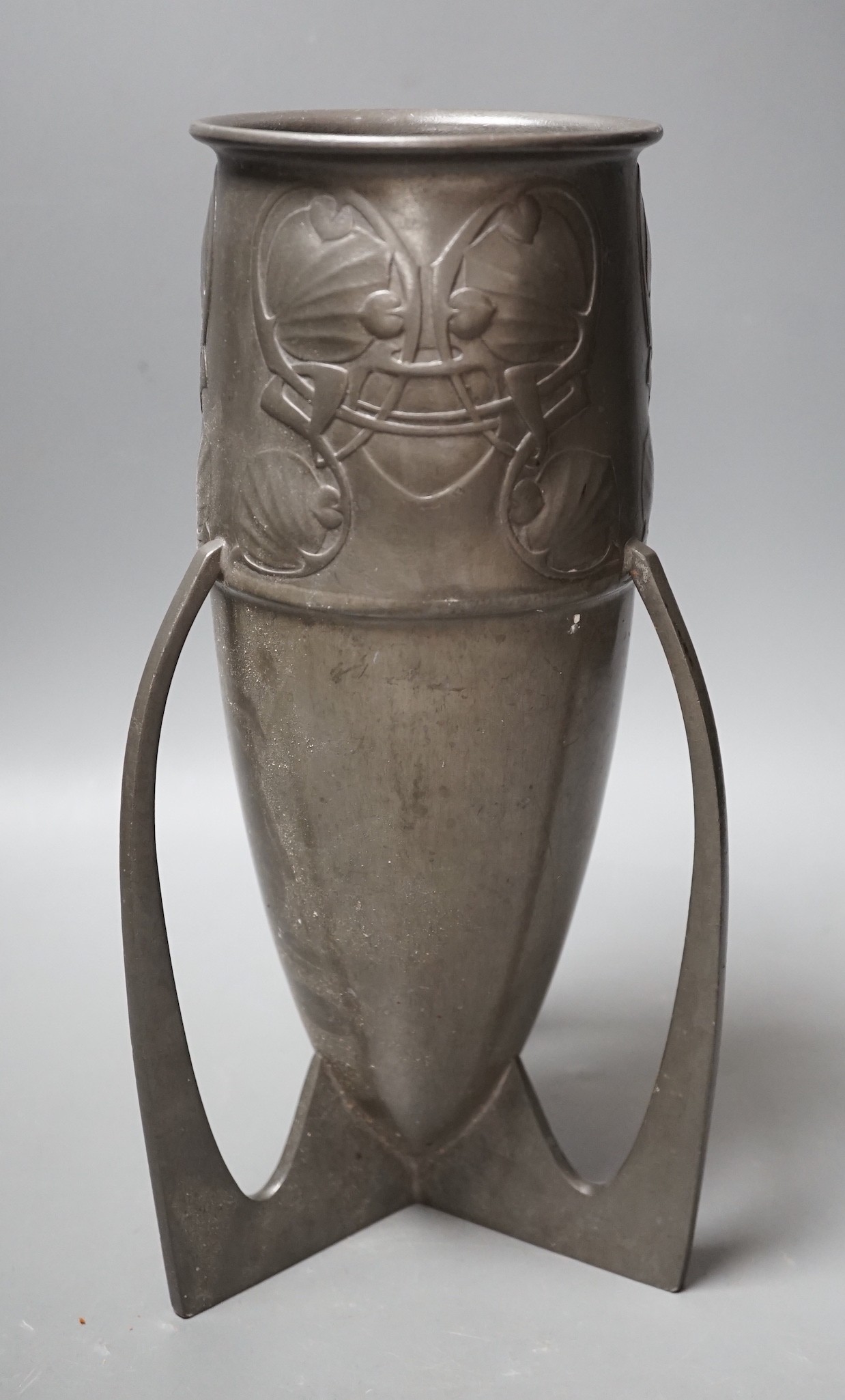 A Liberty Tudric pewter vase, No. 0927, 29cm